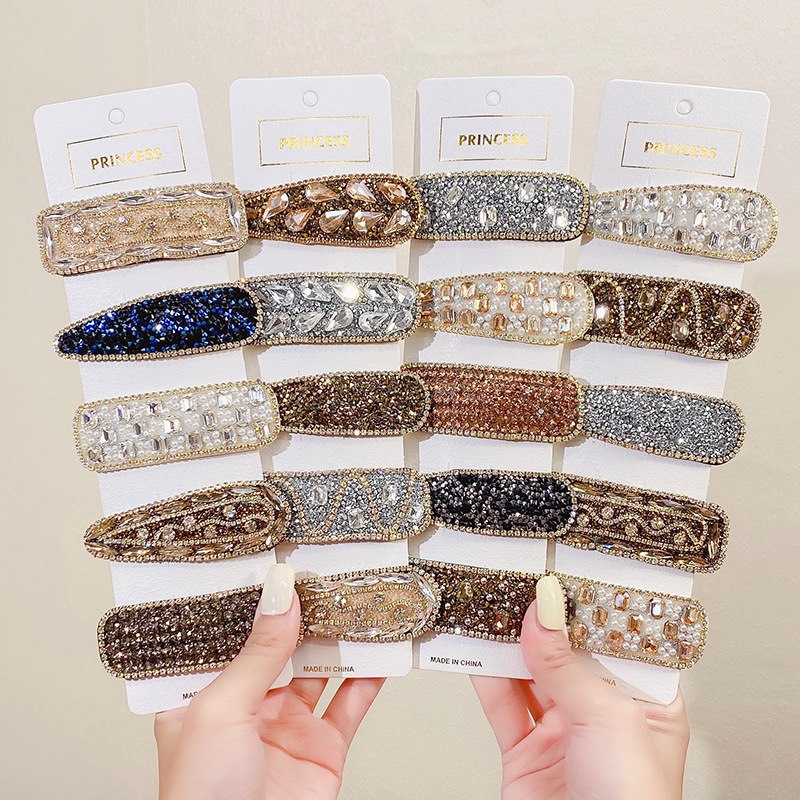 Rhinestone hair clips bangs broken hair bb clip girls side c