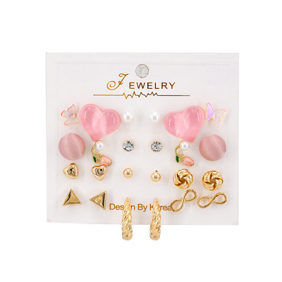 Hollow Drop Earrings for Women Gold Color Dangle Earring Set