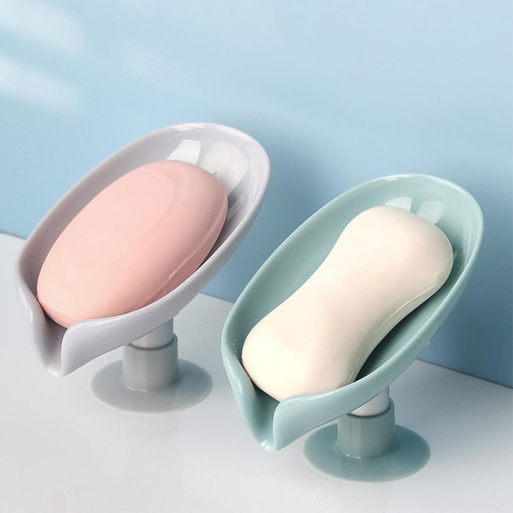 Leaf Shape Soap Box Drain Soap Holder Bathroom Shower Soap跨