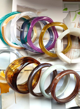 Wave Shape Women Fashion Acrylic Resin Bangles Jewelry