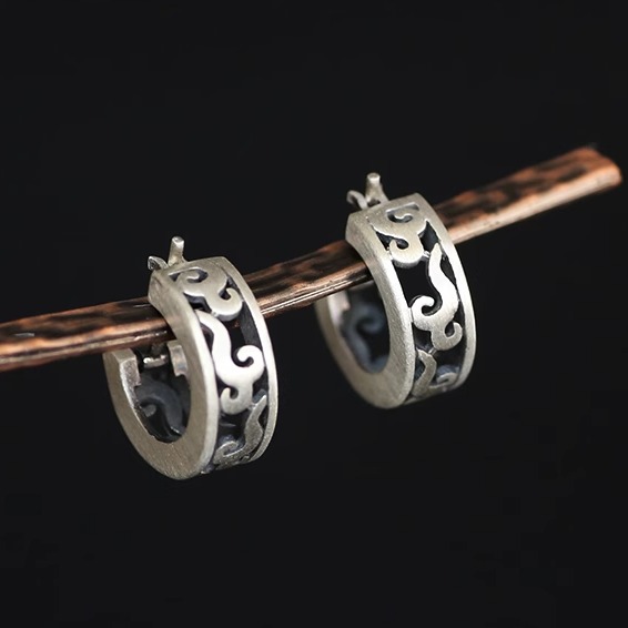 耳钉纯银925民族风男女