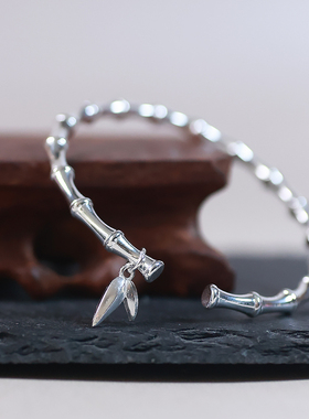 民族风女款足银999光面手镯