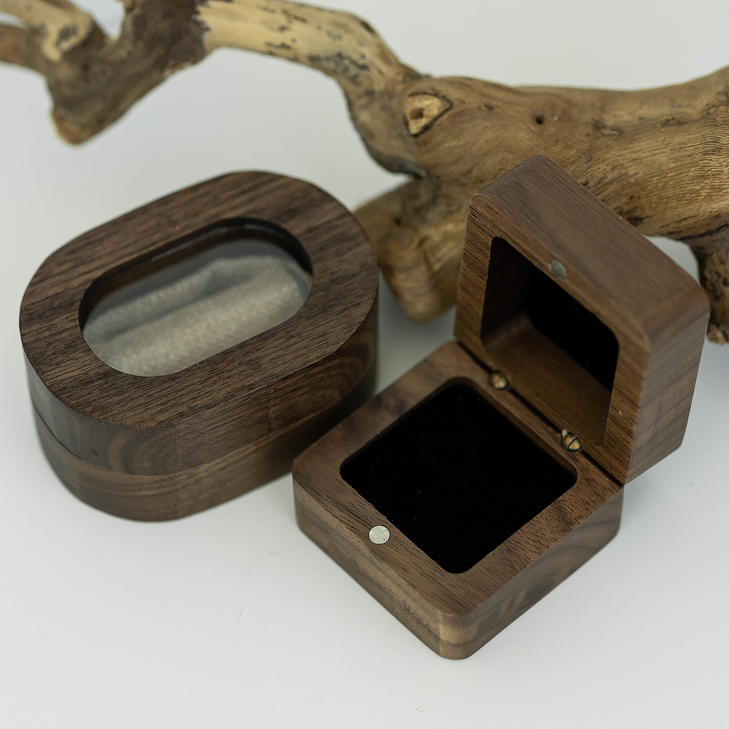 胡桃木实木方形首饰盒