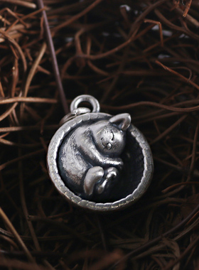 小猫咪复古做旧可爱风动物吊坠