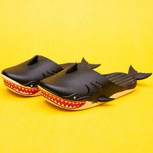 男夏季 包头潮流创意个性 新款 搞怪鲨鱼拖鞋 学生寝室浴室内咸鱼拖鞋