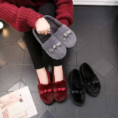 Doudou Shoes Женские новые зимние булочки теплые густые подошва для волос.