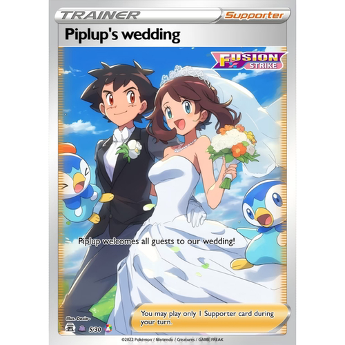 宝可梦卡牌定制DIY手绘婚纱照情侣转卡通头像宠物小精灵设计图