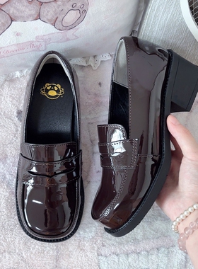 原创jk鞋子正统基础款制服鞋校供感中跟学院风日系圆头小皮鞋学生