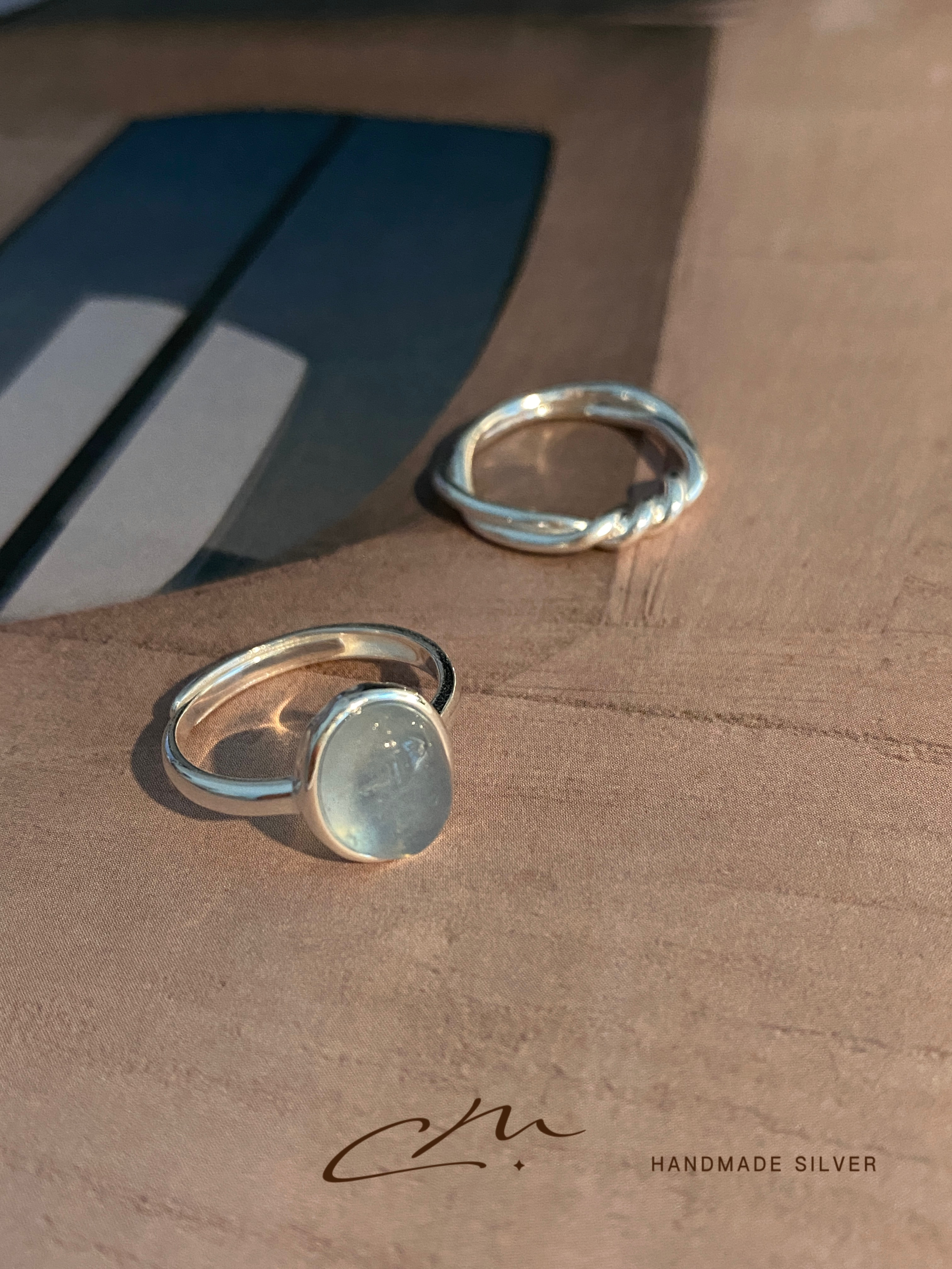 ChaliMizi女海蓝宝水晶ins戒指