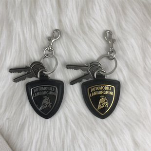 适用于rodeo包包挂件兰博基尼金属扣真皮盾牌B扣汽车锁匙扣潮挂饰
