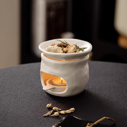 陶瓷家用蜡烛加热温茶炉鼠尾草薰炉加热扩香器茶叶焙茶炉套装香炉
