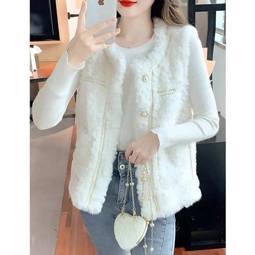 小红书推荐名媛小香风羊羔绒马甲