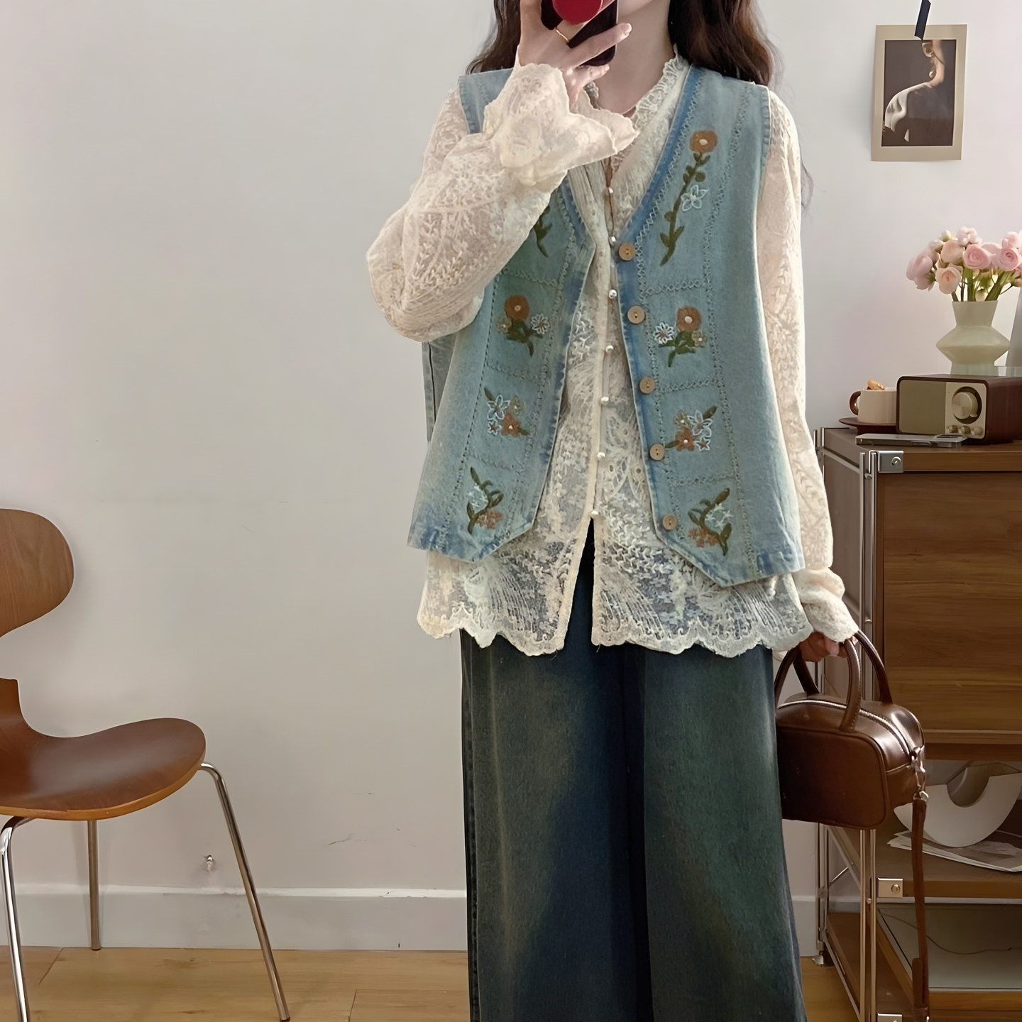 中国风精致外穿刺绣新中式牛仔马甲女夏季学生独特漂亮叠穿小背心