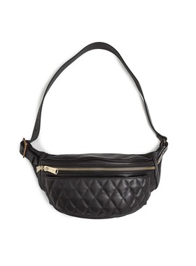 A.C.E.浮生出品 进口牛皮菱格机车胸包男女摩托车骑行包饺子包