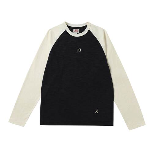 古董织机插肩拼色长袖打底