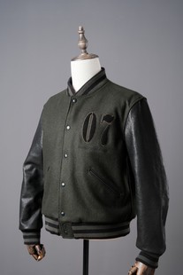 ACE浮生出品周年限定款 棒球服毁灭者夹克 毛呢真皮头层植鞣牛皮袖