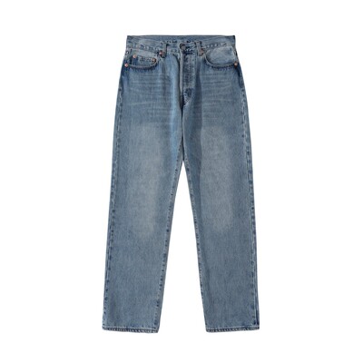浮生直筒牛仔裤水洗赤耳