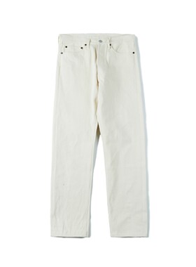 A.C.E.浮生出品14OZ赤耳修身直筒白色牛仔裤，710林芳亨D066W