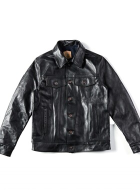 A.C.E.浮生出品 经典TYPE3，茶芯植鞣马皮皮衣 机车皮衣557XX