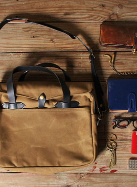 ACE浮生出品 70256复古美式油蜡帆布包男士商务电脑包斜跨邮差包