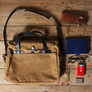 商务电脑包斜跨邮差包 油蜡帆布包男士 ACE浮生出品 70256复古美式