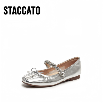 思加图2025新款复古芭蕾舞鞋玛丽珍鞋平底鞋浅口单鞋女鞋J2991CQ5