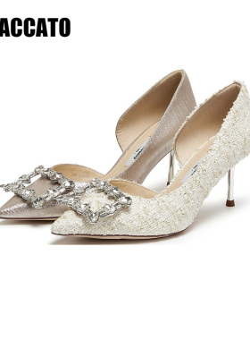 思加图2026季新款方糖鞋法式优雅高跟鞋浅口细跟单鞋婚鞋ED362AQ6