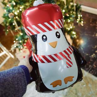 圣诞企鹅铝膜气球充氦气能飘空可爱派对球皮