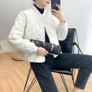 2024冬季轻薄棉服女短款大码时尚小个子显瘦夹克超轻便立领外套