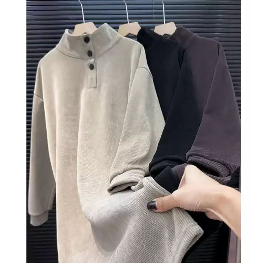 欧货灯芯绒高领针织毛衣配大衣连衣裙女冬季加厚内搭打底直筒长裙