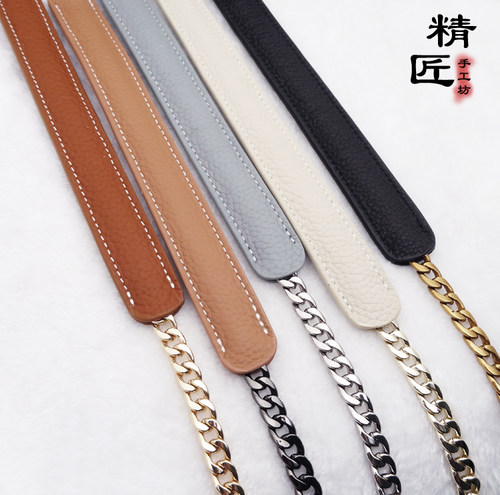 真皮荔枝包带链条金属减压