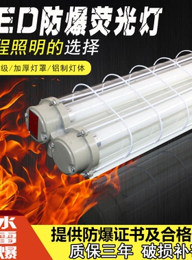 led防爆灯防爆荧光灯隔爆型三防灯喷漆房1x40w2x40w仓库车间厂房