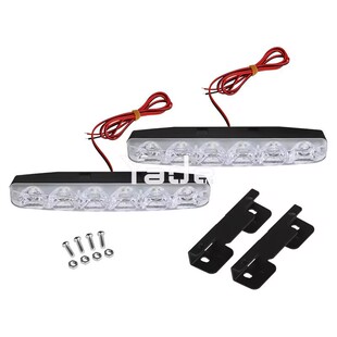 汽车LED日行灯改装加装日间行车灯通用面包车SUV中网灯白光防水