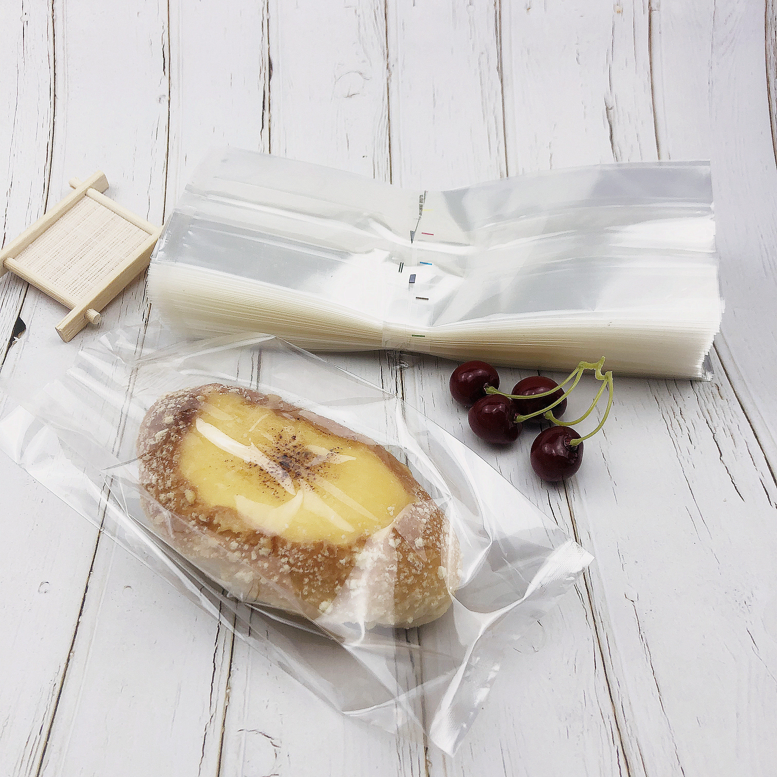 加厚透明立体机封饼干袋雪花酥包装袋牛轧糖曲奇点心面包袋100个