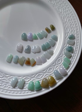 天然a货翡翠知足常乐脚丫小提溜滴溜配饰手机挂坠玉手绳脚链挂件