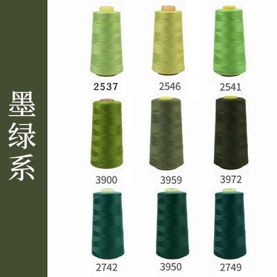 柳青牌 墨绿色缝纫机线套装40S/2彩色3000码家用手缝线缝衣服宝塔