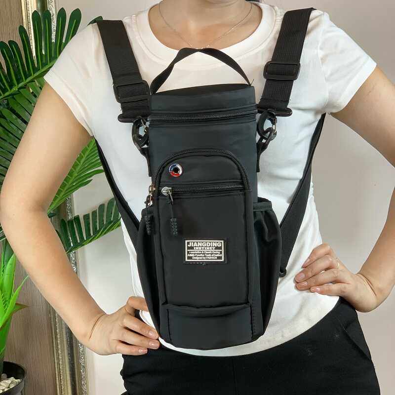 户外运动水壶包大容量双肩背包男女通用保温杯套斜挎便携旅行包包