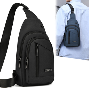 男士 小背包 单肩包斜挎包胸包休闲运动斜背包多口袋潮流防泼水男式