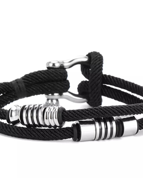 拼色螺纹插扣钛钢金属挂件手串