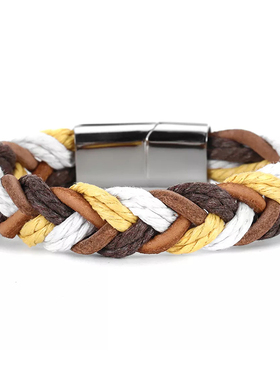 拼色编织钛钢卡扣情侣礼物手绳