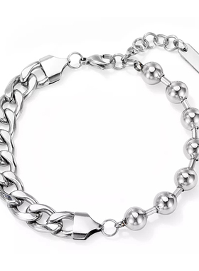 正品潮牌genanx可调节钛钢古巴链