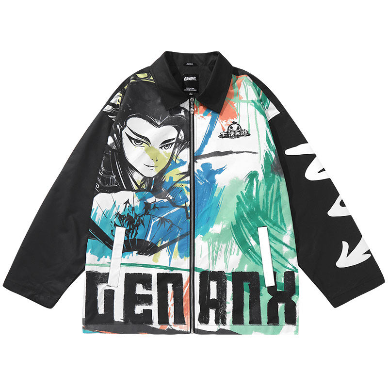 《大话西游》手游X闪电潮牌联名款百搭夹克宽松高街国潮翻领外套