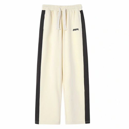 GENANX撞色拼接字母印花运动裤