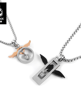 爱心天使镶钻项链吊坠