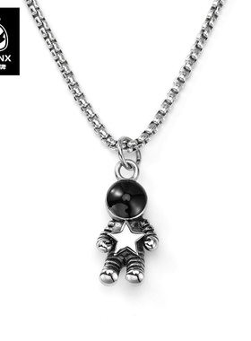 GENANX潮牌太空人宇航员钛钢项链