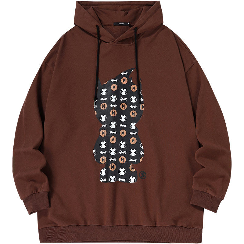 genanx闪电潮牌情侣卫衣闪电君涂鸦字母印花秋季新款宽松长袖上衣