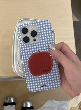 ins格子苹果支架适用iPhone141516promax手机壳苹果12保护套13pro