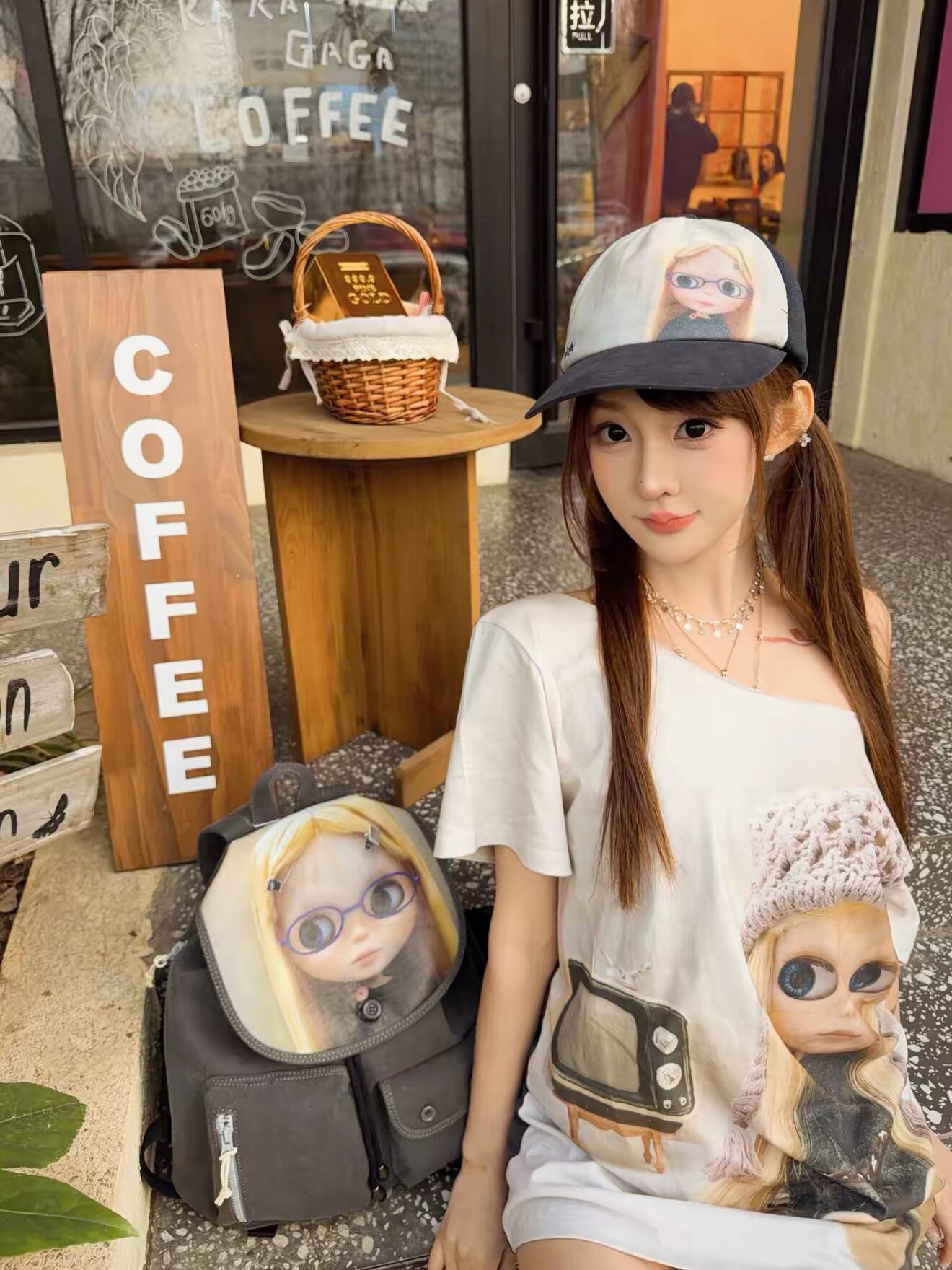 【韩国东大门】2026夏季新款甜美可爱卡通印花短袖t恤女宽松上衣