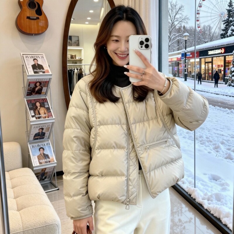 轻薄羽绒服女短款2025新款韩版冬季90白鸭绒时尚洋气宽松百搭外套