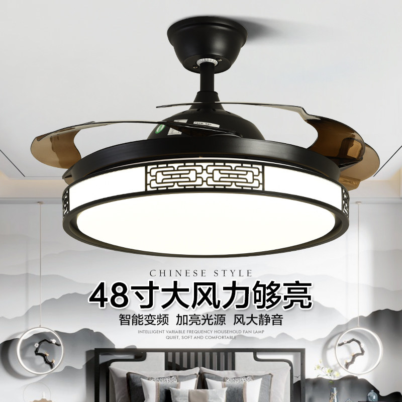 奥宏新中式吊扇灯餐厅隐形风扇灯图片